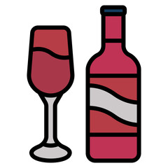 Wine Glass Icon Element For Design