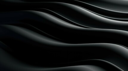 Abstract black background with smooth lines in it, 3d render