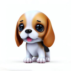 puppy, beagle, cartoon, dog, 3d, cute, pet, illustration, character, animal, friend, design, canine, isolated, graphic, vector, funny, breed, happy, domestic, background, fun, art, icon, white, doggy,