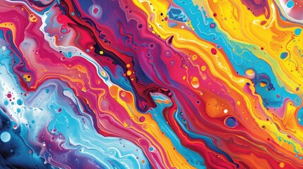 Psychedelic Fluidity, a fluid art painting, bursting with a psychedelic mix of vivid colors and swirling patterns that evoke a sense of artistic chaos and creativity