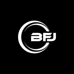 BFJ letter logo design in illustration. Vector logo, calligraphy designs for logo, Poster, Invitation, etc.