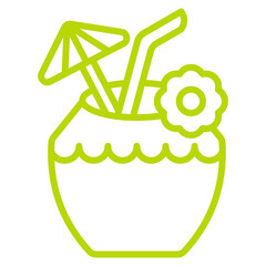 Coconut Drink Icon Element For Design