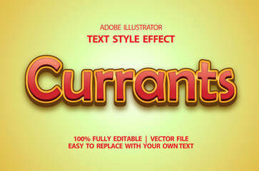 Illustrator Editable Text effects, Vector ai, orange and yellow, apricot, Fruity Graphic Assets