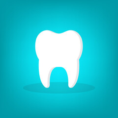 Tooth icon. Oral medicine, stomatology, dental medicine concepts. White tooth. Modern flat design graphic element.	