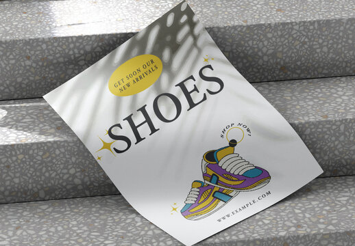 Yellow And White New Arrival Shoes Flyer