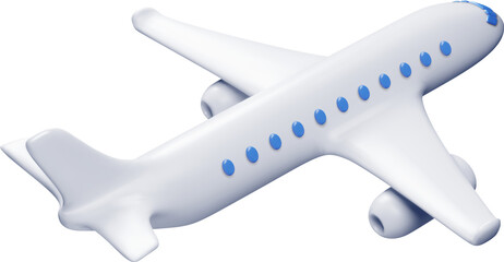 3D White Realistic Airplane