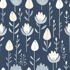 Aqua Terra Brown French Grey Abstract Wild Flower Elegant Leaf Watercolor Scandinavian Design Seamless Pattern Wallpaper Curtain Bedding Upholstery White Background Vector