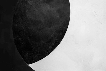 A minimalist composition of black and white circles overlapping and intersecting, conveying simplicity and elegance - obrazy, fototapety, plakaty