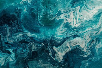 Fototapeta na wymiar A smooth, marbled texture with swirling noise patterns in shades of turquoise and aqua, reminiscent of flowing water
