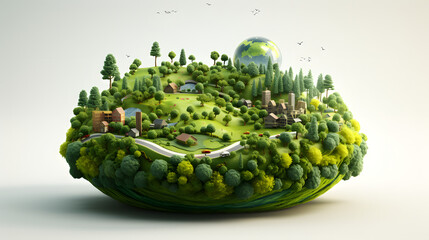 Sustainable Agriculture earth 3d rendering