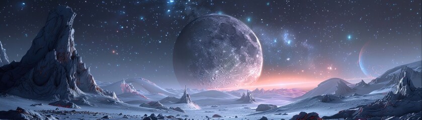 Naklejka na ściany i meble Imagine a universe where the moon is a giant Bitcoin