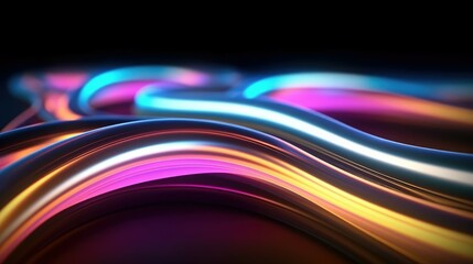 Fototapeta premium Abstract fractal background with neon lights. 3d render illustration