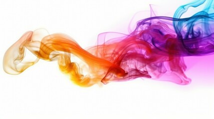 Colorful smoke isolated on a white background. Abstract background for design.