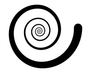 Black on white Abstract spiral optical illusion style design.