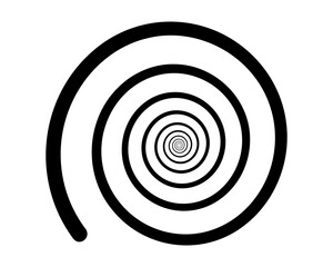 Black on white Abstract spiral optical illusion style design.