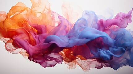 Colorful smoke isolated on a white background.