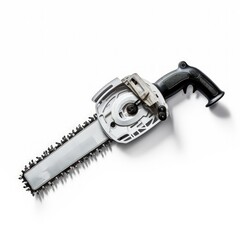 Obraz premium Electric chain saw on a white background