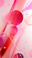 Abstract Pink background with shiny lines, circles and random geometric shapes. Design layout for posters, banners, wallpapers, Covers, Advertisements.