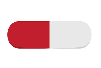 Red and white pill assortment on a clean background in a healthcare-themed