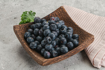 Sweet ripe blueberry on the bowl