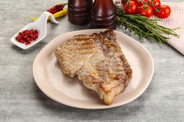 Grilled pork neck juicy steack