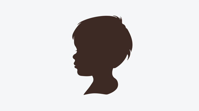 A baby boy head silhouette vector flat vector 