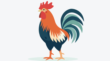 Fototapeta na wymiar Cute illustration of a rooster in limited color. 