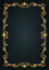 Vintage frame gold floral ornament