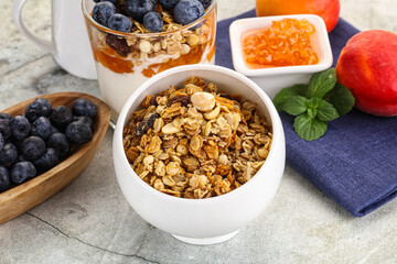 Granola museli cereal for breakfast