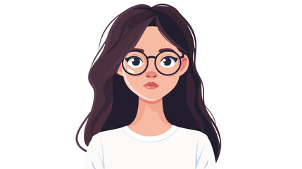 Cute woman avatar character vector illustration 