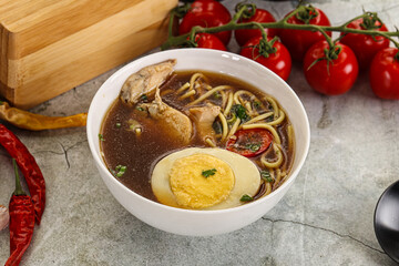 Japanese Miso soup with chicken