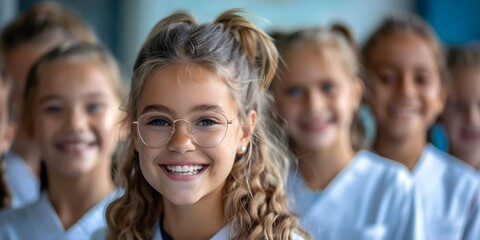Obraz premium Dentist Teaching Children Vibrant Scene Emphasizing Education. Concept Dentist, Teaching, Children, Vibrant Scene, Education