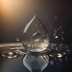 Drop of water with splash