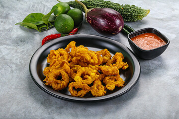 Golden fried squid crispy tempura