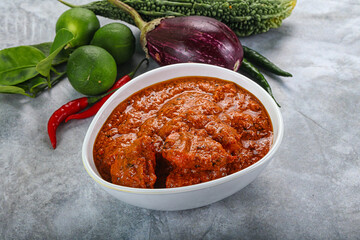 Indian cuisine - butter chicken with sauce