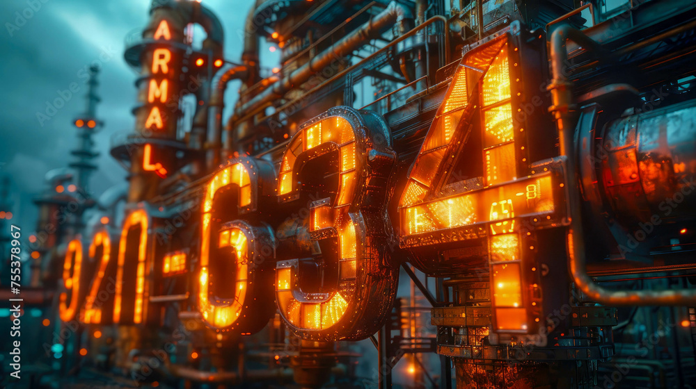 Poster electronic control panel with binary code. futuristic technology background