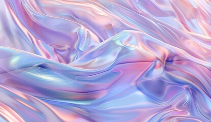 3D rendered, iridescent holographic abstract background, pastel colors, fluid waves generative ai