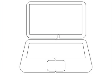 Art illustration of laptop in one line style isolated outline vector
