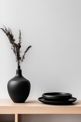 a Textured ceramic jug vases with design space
