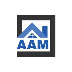 AAM letter logo design on white background. AAM logo. AAM creative initials letter Monogram logo icon concept. AAM letter design
