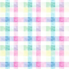 Gingham seamless pattern. Watercolor pastel lines texture for shirts, plaid, tablecloths, clothes, bedding, blankets, makeup wrapping paper. vector checkered summer girly print