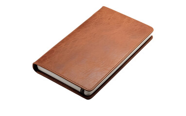 Mockup of Leather-bound Notebook with Vintage Style Isolated on Transparent Background PNG.