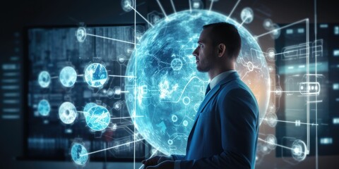 Covid-19 inspector use online technology to contact doctor to recieve data information, virtual medical interface use for analysis and check patient health. Medical science and biotechnology