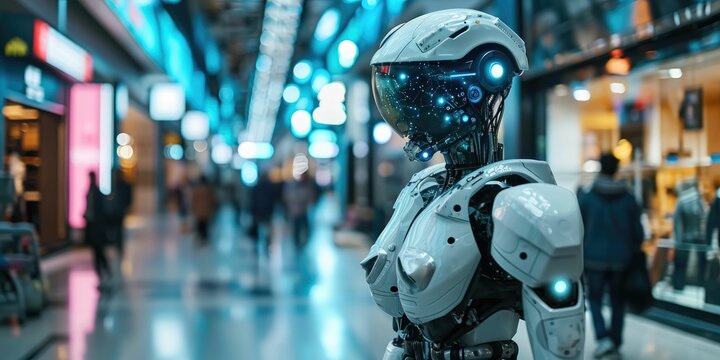 Futuristic Technology in smart retail for high growth selling rate by using ai artificial intelligence, machine learning, digital twin, 5g, big data, iot, augmented mixed virtual rality, ar, vr,robot