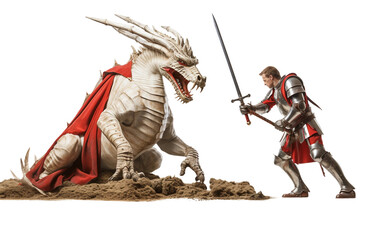 Historical Reenactment on Saint George's Day Isolated on Transparent Background PNG.