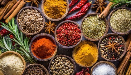 Fototapeta premium Spice Harmony: Seamless Texture Infused with Herbs and Spices
