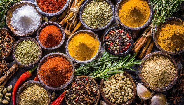 Aromatic Array: Seamless Spice and Herb Texture Background