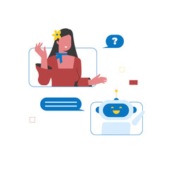 Obraz premium Chatbot Application Illustration
