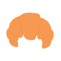 Croissant isolated on white background. Vector flat illustration