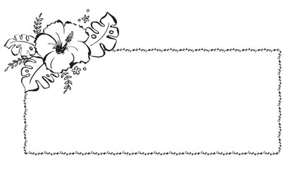 ハイビスカスの飾りフレーム